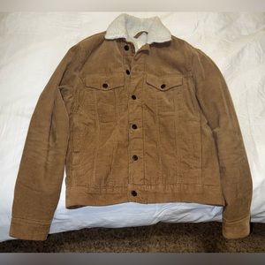 Brown Sherpa Lined Corduroy Jacket